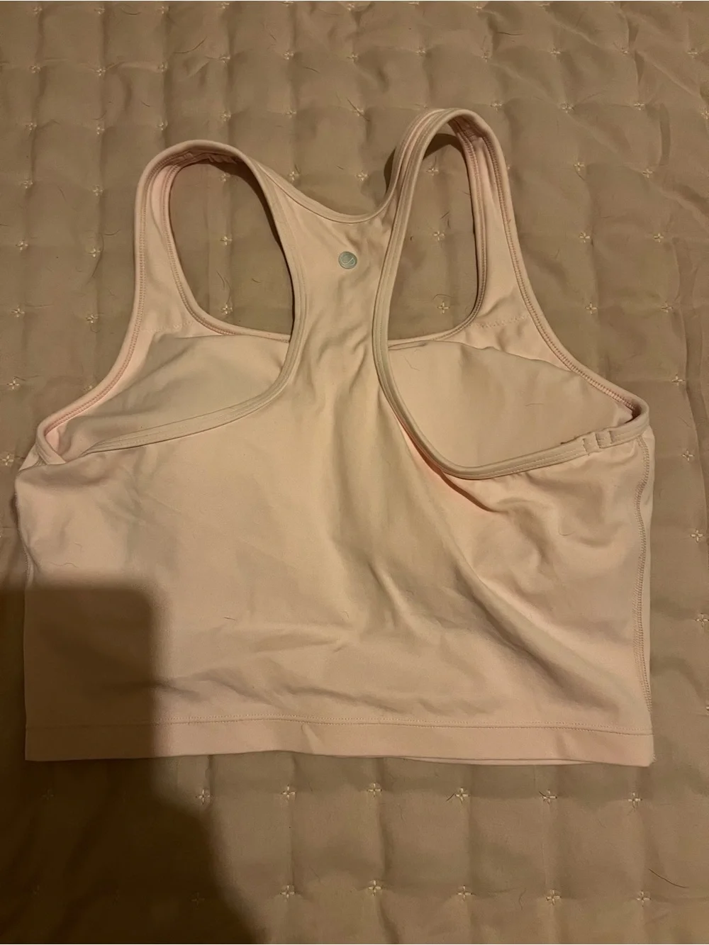 CRZ YOGA Light Pink Double-Strap Sports Crop Tank